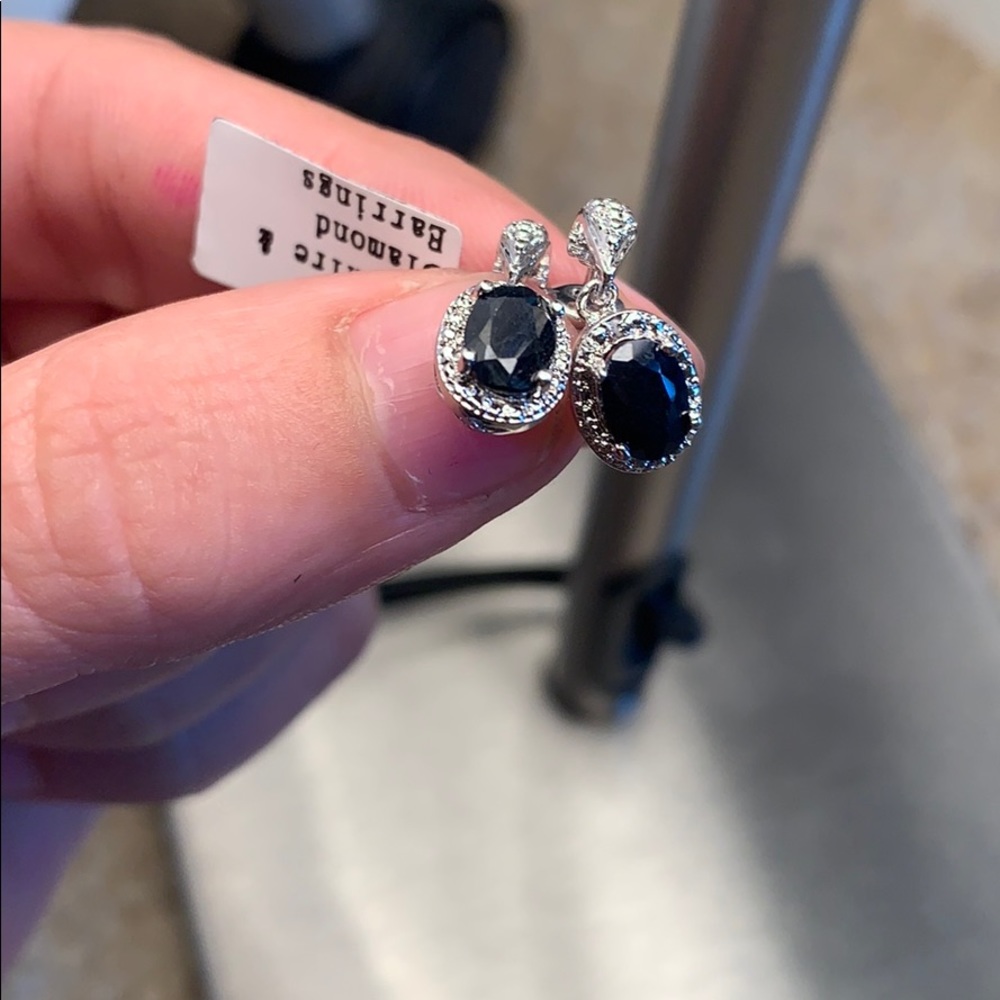 Genuine Sapphire and Diamond earrings